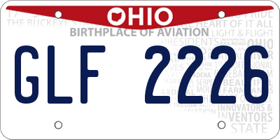 OH license plate GLF2226