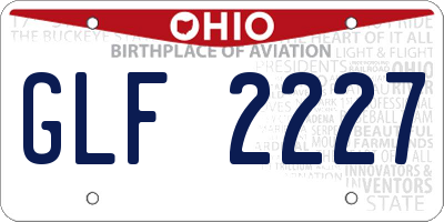 OH license plate GLF2227