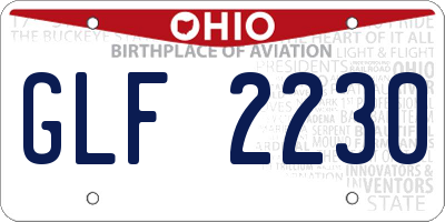 OH license plate GLF2230