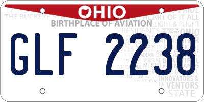 OH license plate GLF2238