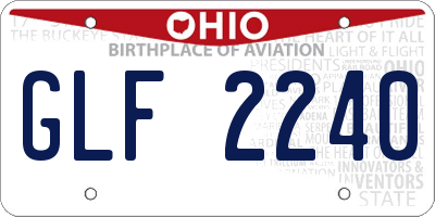 OH license plate GLF2240