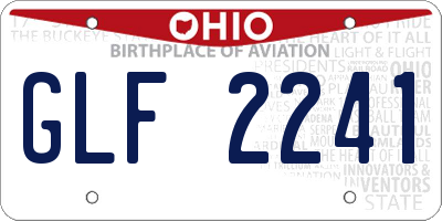 OH license plate GLF2241