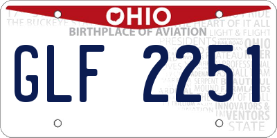 OH license plate GLF2251