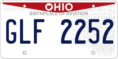 OH license plate GLF2252