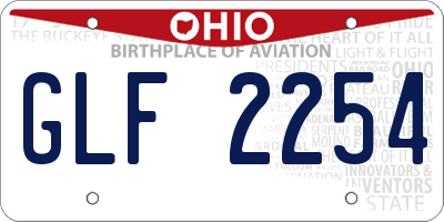 OH license plate GLF2254