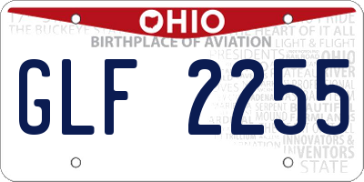 OH license plate GLF2255