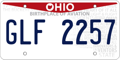 OH license plate GLF2257