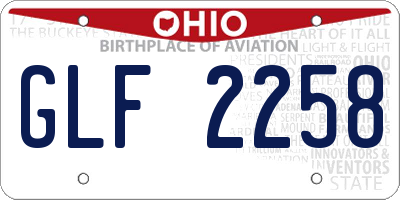 OH license plate GLF2258
