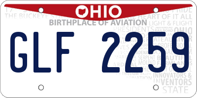 OH license plate GLF2259
