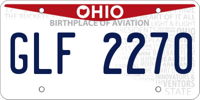 OH license plate GLF2270