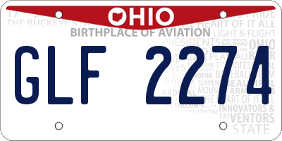 OH license plate GLF2274