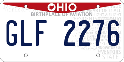 OH license plate GLF2276