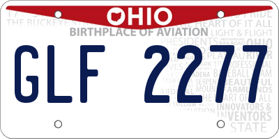 OH license plate GLF2277