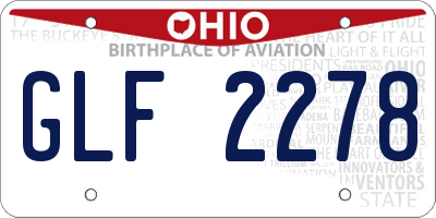 OH license plate GLF2278