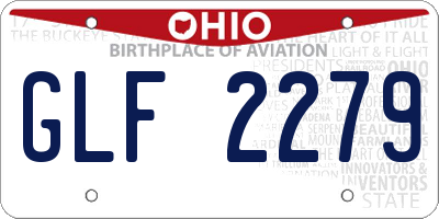 OH license plate GLF2279