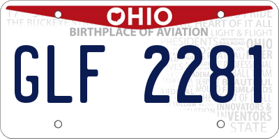 OH license plate GLF2281