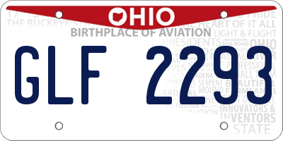 OH license plate GLF2293