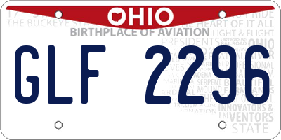 OH license plate GLF2296