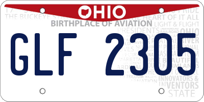 OH license plate GLF2305