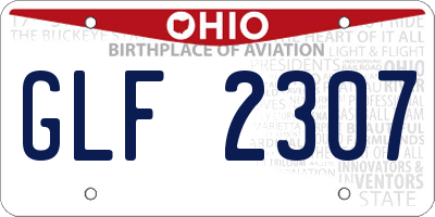 OH license plate GLF2307