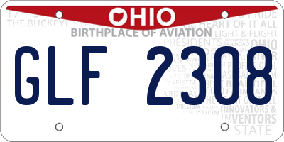 OH license plate GLF2308