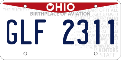 OH license plate GLF2311
