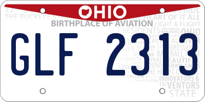 OH license plate GLF2313