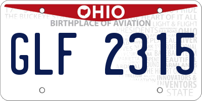 OH license plate GLF2315