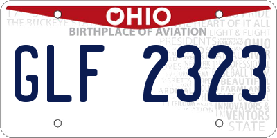 OH license plate GLF2323