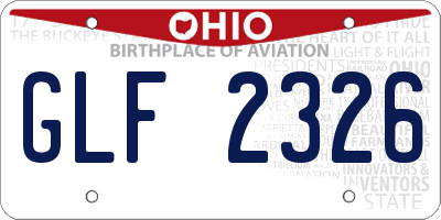 OH license plate GLF2326