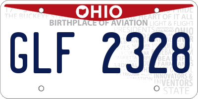 OH license plate GLF2328