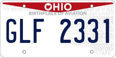 OH license plate GLF2331