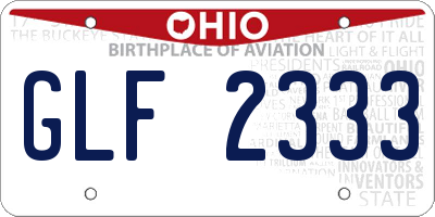 OH license plate GLF2333