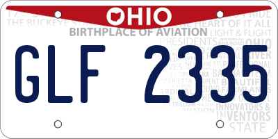 OH license plate GLF2335