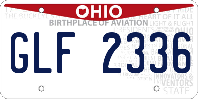 OH license plate GLF2336