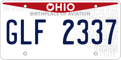 OH license plate GLF2337