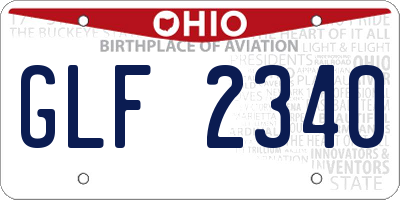OH license plate GLF2340