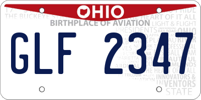 OH license plate GLF2347