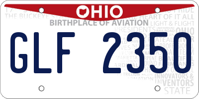 OH license plate GLF2350