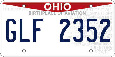 OH license plate GLF2352