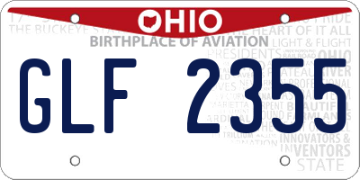 OH license plate GLF2355
