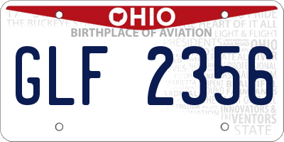 OH license plate GLF2356