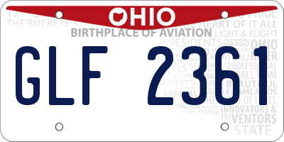 OH license plate GLF2361