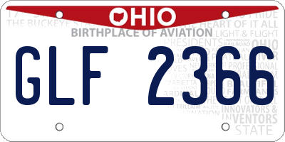 OH license plate GLF2366