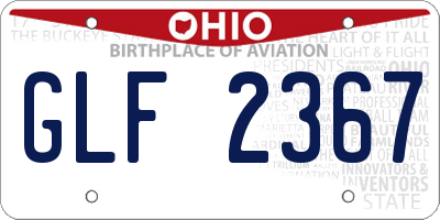 OH license plate GLF2367