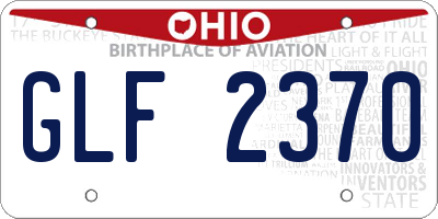 OH license plate GLF2370