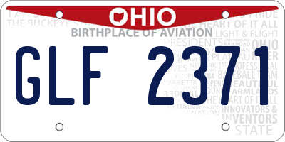 OH license plate GLF2371