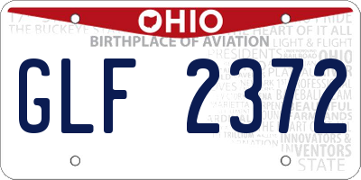 OH license plate GLF2372