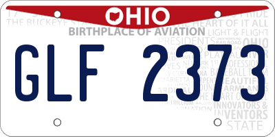 OH license plate GLF2373