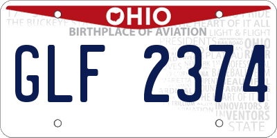 OH license plate GLF2374
